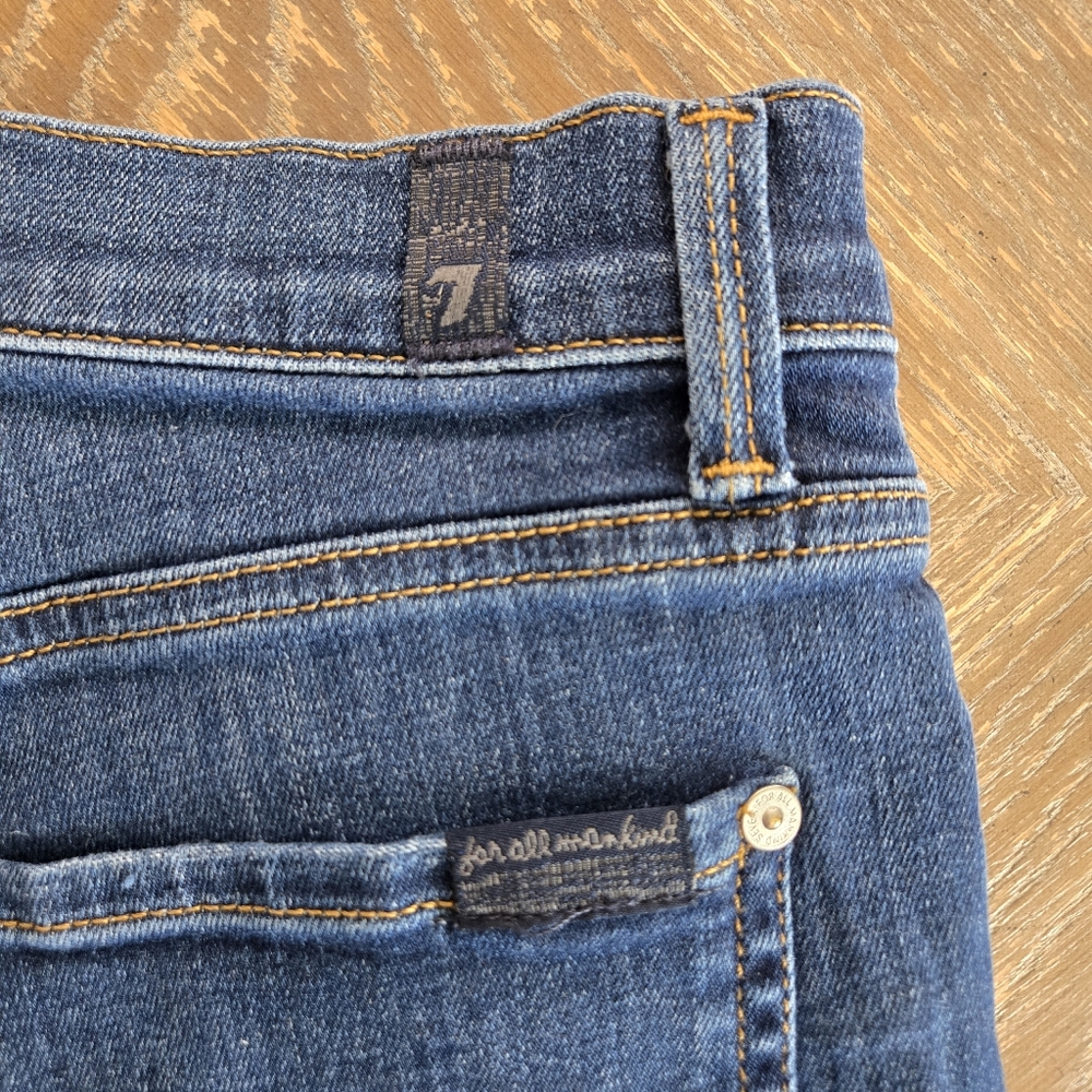 7 For All Mankind Button Fly Skinny Jeans | Premium Denim, Size ~28 - Picture 8 of 11
